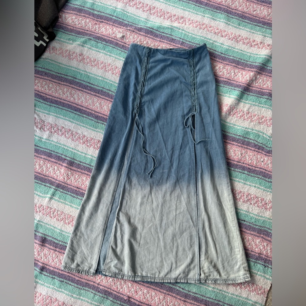 Current Mood Ombre Blue Maxi Skirt